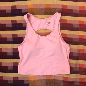 Kortni Jeane pink racerback cutout crop bikini top